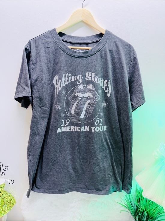 Tops - 60% Cotton Rolling Stones 1981 American Tour Black Graphic Summer Fun Tee ⭐️